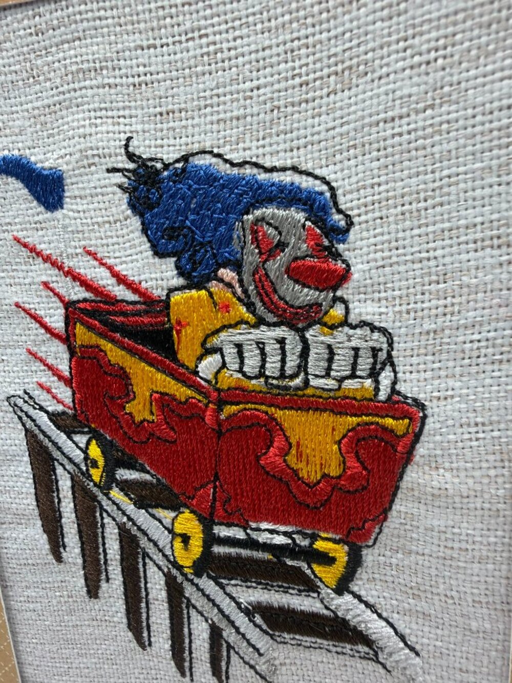 Homemade Clown Embroidery Art 5X7 - Picture 4 of 5